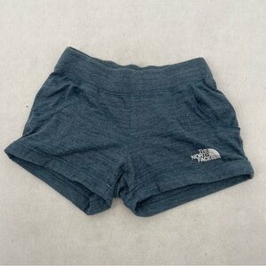 THE NORTH FACE Girls Cotton Heathered Blue Cuffed Shorts size: Small 7/8